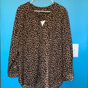 NWT Talbots XL Leopard Top